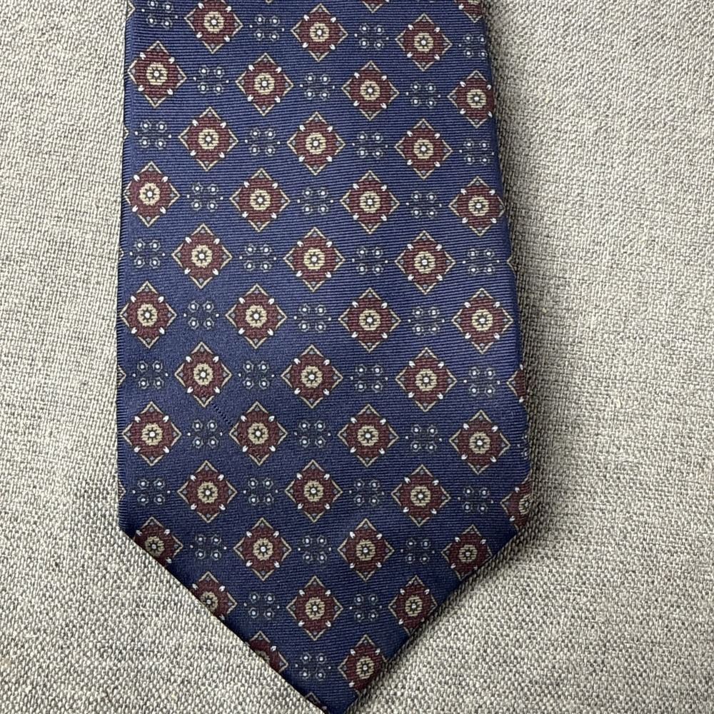 Christian Dior Monsieur Geometric Pattern All Silk Tie Italy